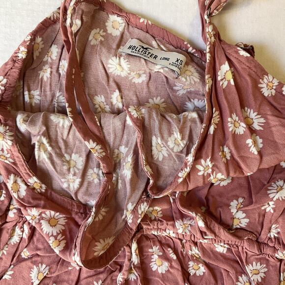 Hollister Women Mini Dress XS Pink Floral Sundress Sleeveless V-neck - Picture 8 of 9